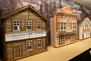 diorama of frontier buildings