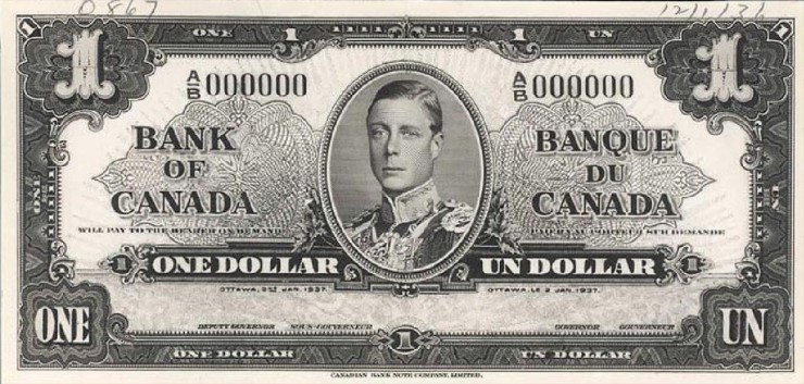 $1 bill with Edward VIII