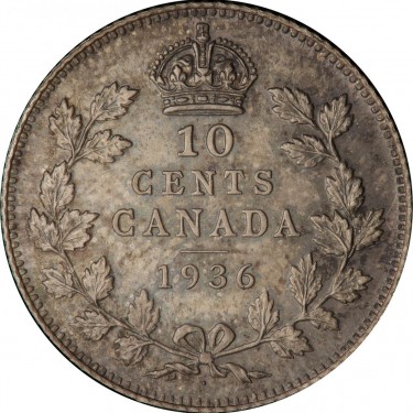 Canadian 1936 dot dime