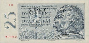 Czech bank note with warrior Jan Žižka in eye patch