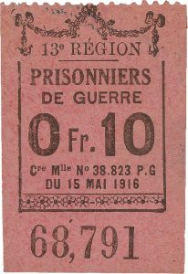 ticket worth 10 centimes from French prisoner of war camp