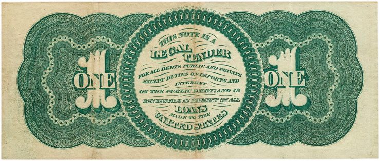 US $1 bill, back side