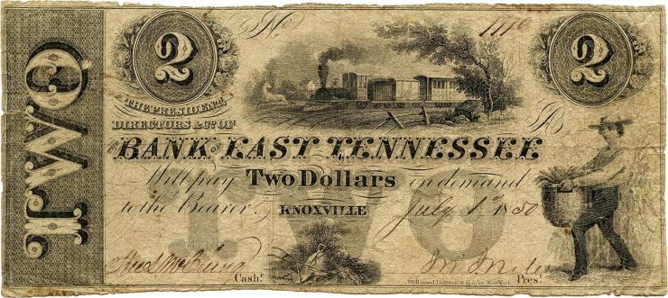 Bank of Tennessee $2 bank note