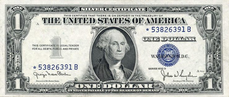 1935 American $1 bill