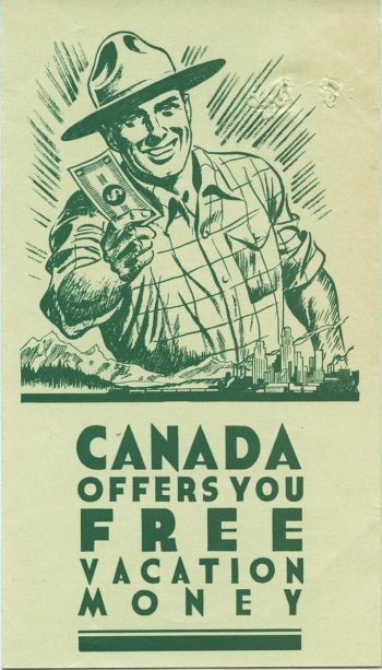 card showing a park ranger holding money
