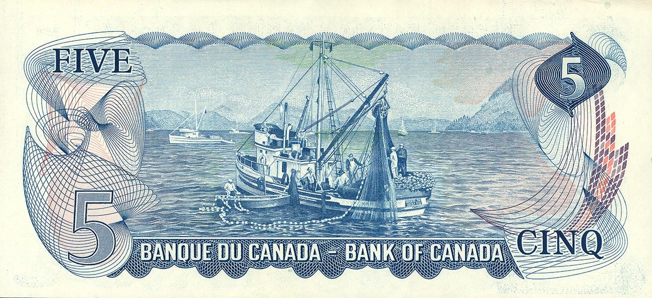 old Canadian 5-dollar bank note