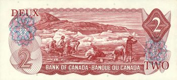 old Canadian 2-dollar bank note