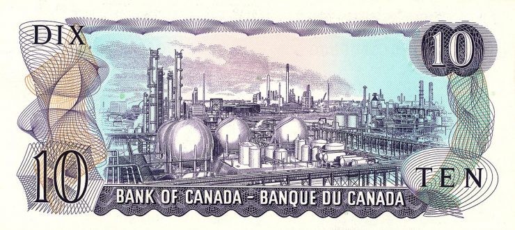 old Canadian 10-dollar bank note