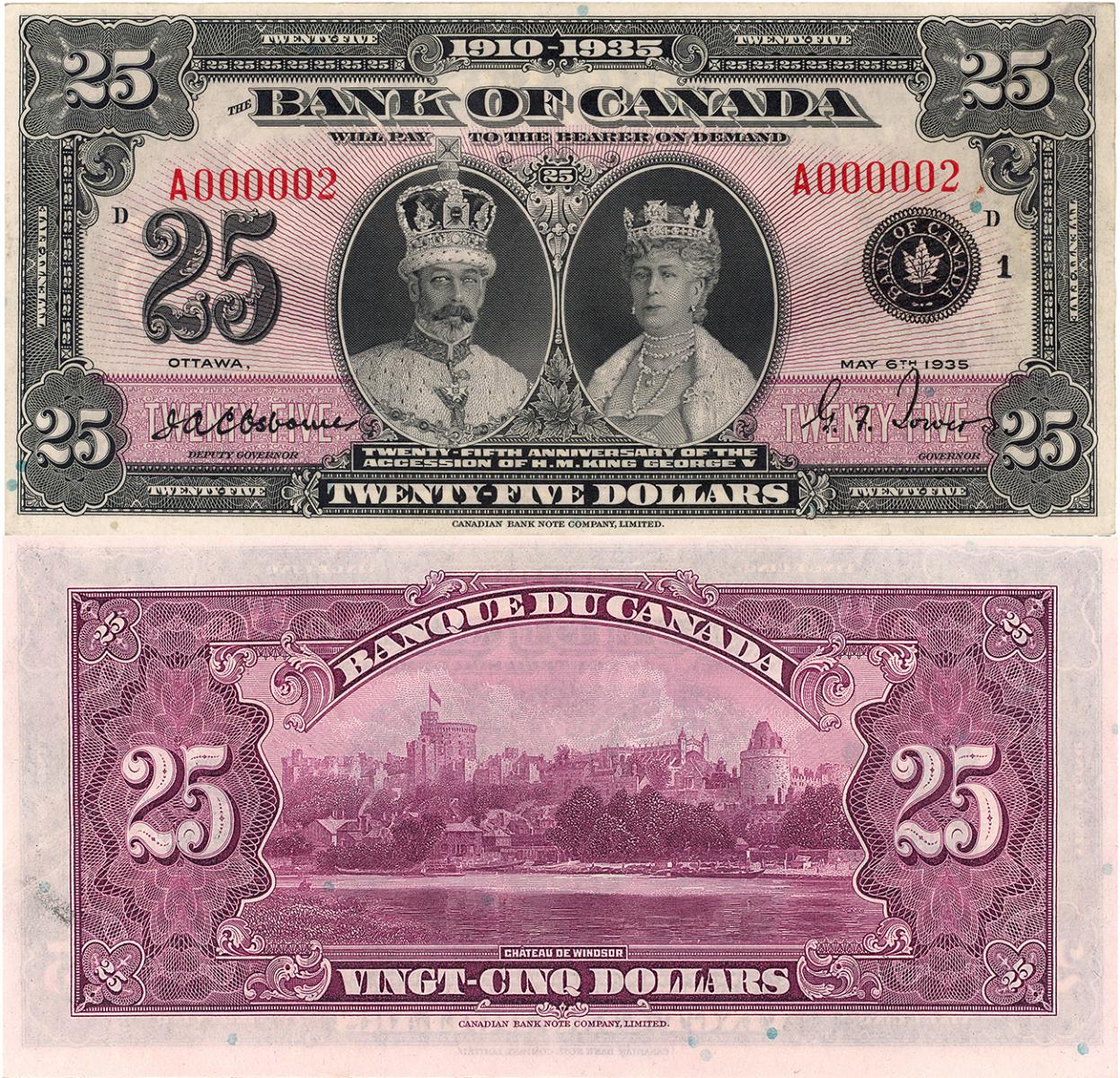 pale purple bank note with portraits of King George V and Queen Mary pale purple bank note with portraits of King George V and Queen Mary