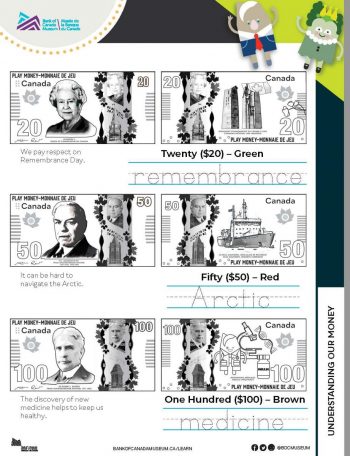 Exploring coins and bank notes activity worksheet.