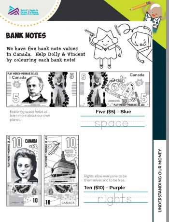 Exploring coins and bank notes activity worksheet.