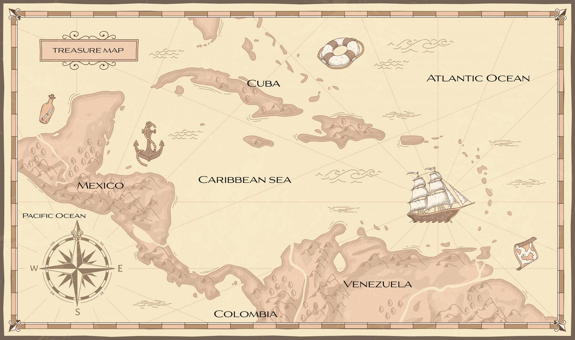 the pirate caribbean hunt full map