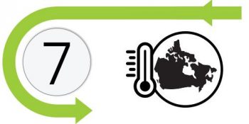 #7 – Illustration of Canada next to a thermometer.