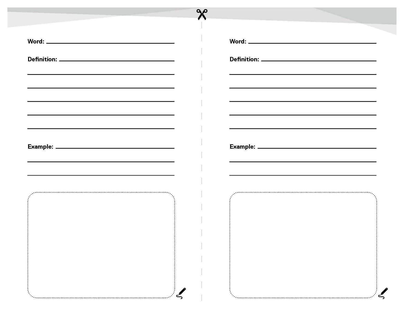 My personal business dictionary Black and white template for creating a small booklet.
