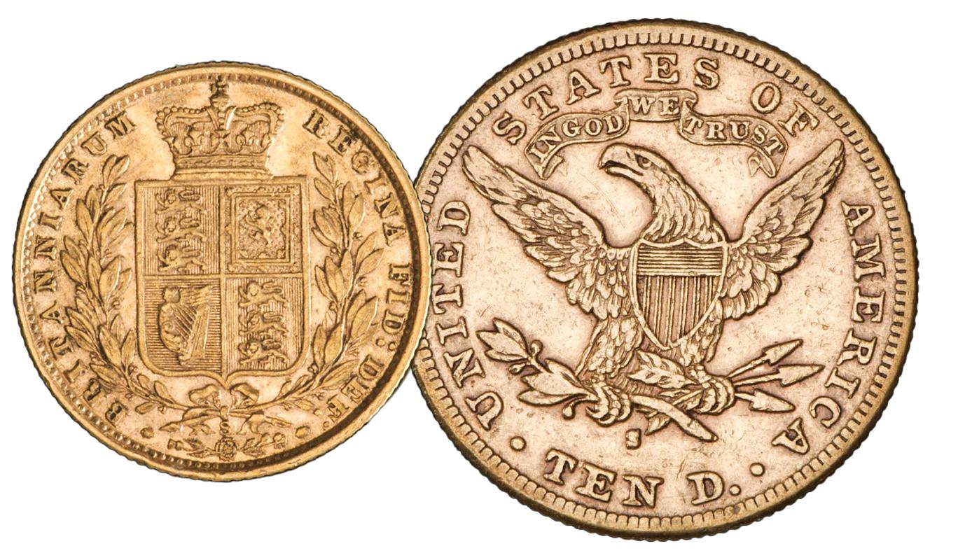 A US and a Canadian gold coin