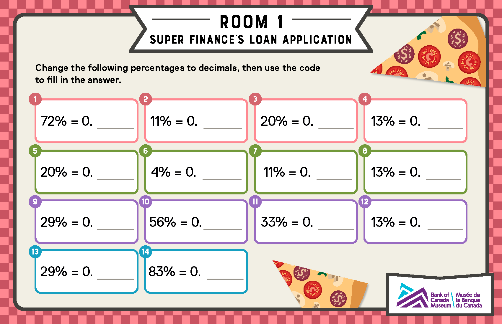 Five puzzles that have a restaurant theme.